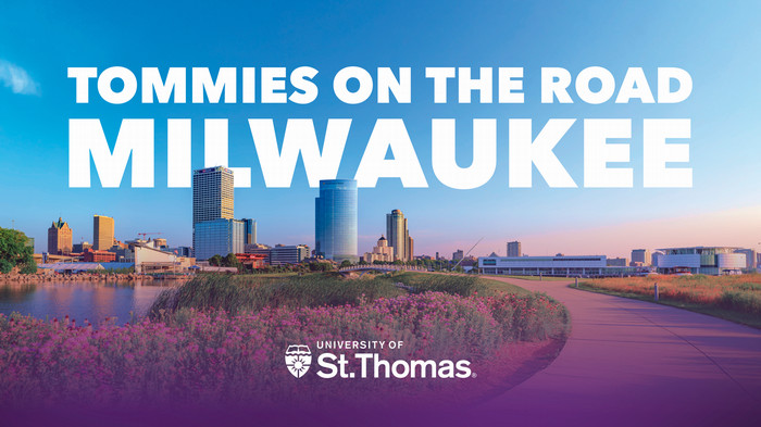 The Milwaukee skyline on a sunny day viewed from Lake Michigan
