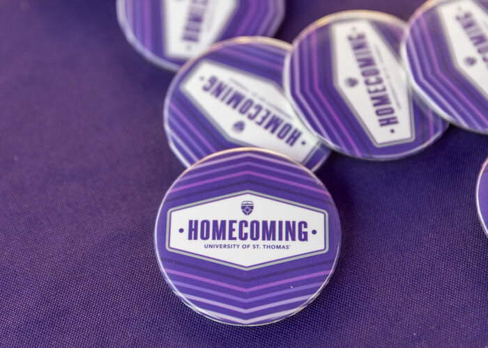 St. Thomas Homecoming buttons.