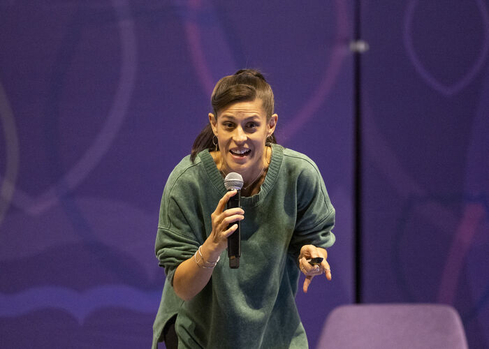 Dessa speaks at Finding Forward